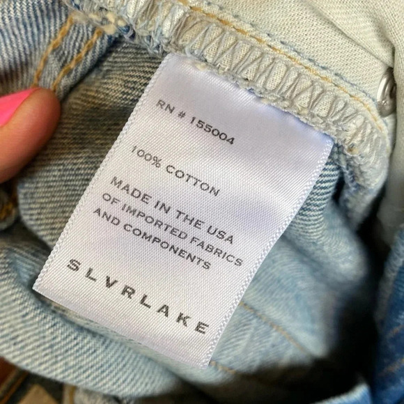 SLVRLAKE Jeans Waist 29 Womens 8 London Long Time Coming NWT Straight Denim New - Picture 12 of 16